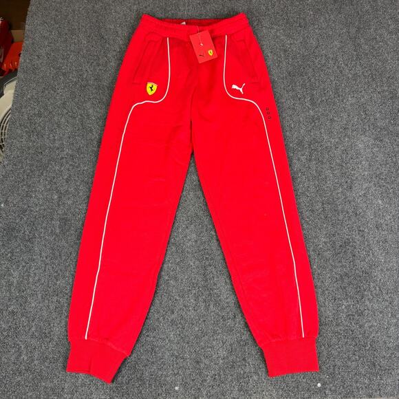 PUMA Scuderia Ferrari Race Sweatpants Red Mens Small Rosso Corsa 538165-02 NWT - Picture 2 of 9